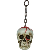 Bloederige schedel hanger met een ketting van 40 cm