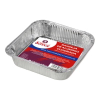 Wegwerp vierkante bak met deksel - 15,8 x 3,5 cm - 6 stuks