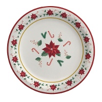 Kerst Poinsettia bloemenborden 23 cm - 6 stuks