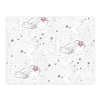 Kleurbaar papieren placemat van Be a Mermaid, individueel, 30 x 40 cm - 8 stuks