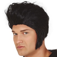 Zwarte 'King of Rock' pruik