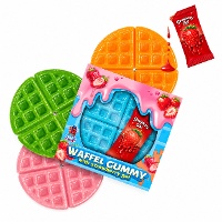 Gummiwafel met aardbeiengel - 1 stuk
