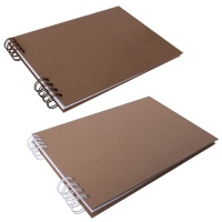 Kraft album met witte vellen en onderbroken spiraal van 30,48 x 22 cm - Artis decor - 1 stuk
