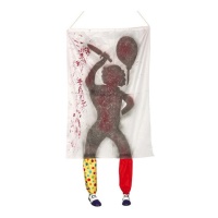 Hanger met schaduw van clown met schoenen - 1,85 x 1,00 m