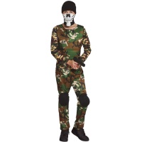 Jeugdig Militair Kostuum met Skeletprint