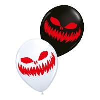 Latex ballonnen met griezelig gezicht van 30 cm - 6 stuks