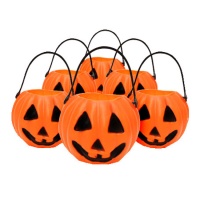 Mini pompoenen met een handvat van 6 cm - 6 stuks