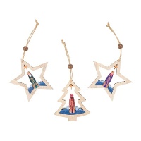 Hanger met Drie Koningen in houten silhouet - 1 stuk