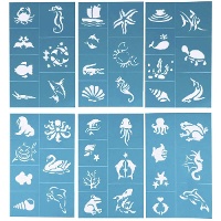 Sjablonen voor gezichtsschmink - zeeleven, set van 6