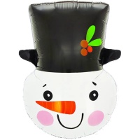 Sneeuwman ballon met hoed 57,5 x 54,5 cm
