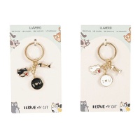 Sleutelhanger met kat I love you - 1 stuk