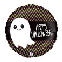 Ronde Happy Halloween spookballon van 35 x 35 cm - Grabo