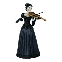 Skeletdame met viool van 26 x 15 cm