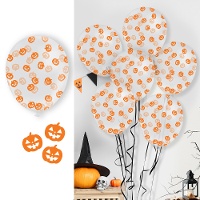 Latex ballonnen met pompoenconfetti - 10 stuks
