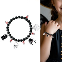 Halloween armband met zwarte figuurtjes
