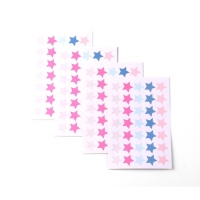 Stervormige stickers in lila tinten - 4 vellen