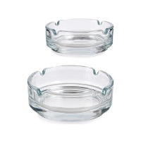 Transparante asbak van 9 cm - 2 stuks