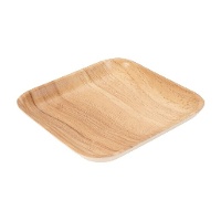 Houten vierkante sleutelschaal 20 cm - DCasa