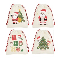 Kerstcadeau zak van 15 x 12 x 1 cm van gelukkige Kerstman - 1 stuk