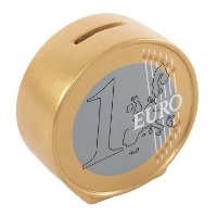 Euro munt spaarpot van 12 cm
