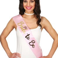 Roze en gouden 'Bride to Be' band