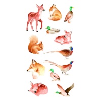 Bosdieren stickers - 12 stuks