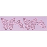 Rechthoekige siliconen mal met vlinders van 19,3 x 6 cm - Artis decor