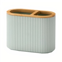 Dubbele bamboe tandenborstelhouder