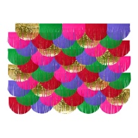 Gordijn met franjes in kleuren van 2 x 2 m