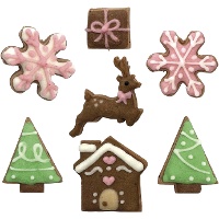 Assortiment suikerfiguren voor een kerstdorp - Dekora - 42 stuks