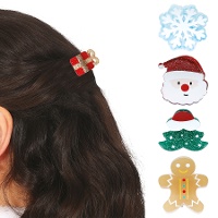 Assortiment Kerst haarclips van 3 cm - 5 stuks
