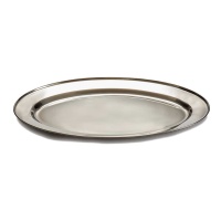 Ovale serveerschaal van roestvrij staal - 40 cm