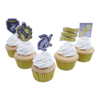 Cupcake prikkers van Hufflepuff - 15 stuks