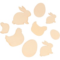 Assortiment van houten Paasfiguren - 30 stuks