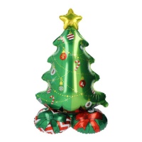 Kerstboom ballon met voet van 81 cm