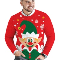 Kersttrui met kerstelf voor mannen