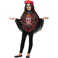 Poncho voor Dia de los Muertos voor meisjes