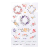 Bloemvormige stickers met geassorteerde ontwerpen - Dailylike - 1 vel