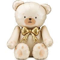 Teddybeer crèmekleurige ballon van 84 x 75 cm