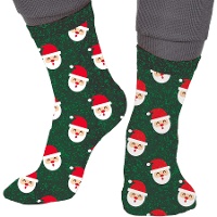 Kerstman sokken met glitter - 1 paar