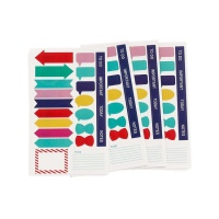 Schrijfbare stickers in diverse vormen - 4 vellen