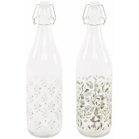 Fles van 1 L met bladeren - 1 eenheid
