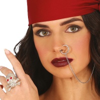 Doodskopring en oorbel met piercing voor volwassenen