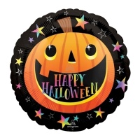 Ronde pompoen ballon Happy Halloween 45 cm - Anagram