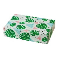 Doos van 23,5 x 16 x 5 cm met tropisch groen bladmotief