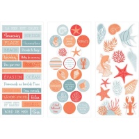 Stickers met boodschappen zee thema - 3 vellen