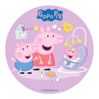 Taartoblaat voor Peppa Pig new baby, 20 cm