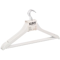 Set van 3 witte houten kledinghangers