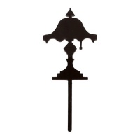 Zwarte taarttoppers in de vorm van een lamp - Pastkolor - 8 stuks