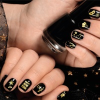 Gouden Happy New Year nagelstickers